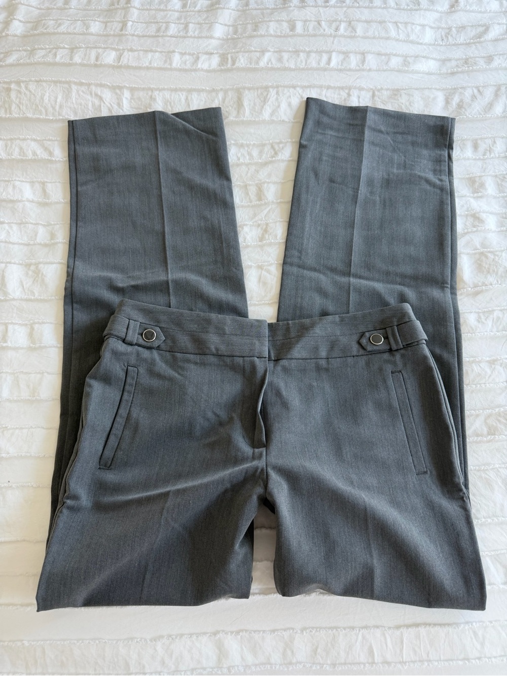 dressbarn Women's Charcoal Gray Straight Leg Dress Pants